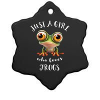 Just A Girl Who Love Rainforest Amphibian Red Eyed Tree Frog Ceramic Star Ornament