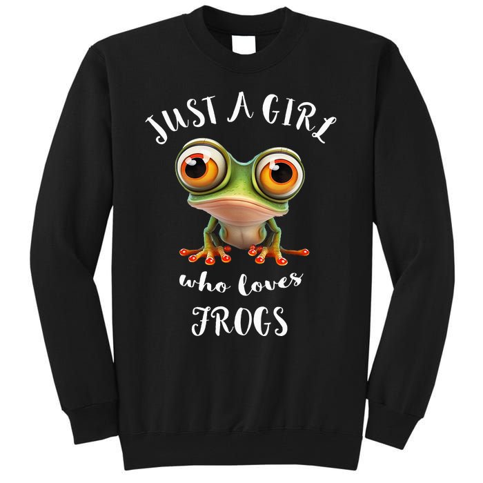 Just A Girl Who Love Rainforest Amphibian Red Eyed Tree Frog Tall Sweatshirt