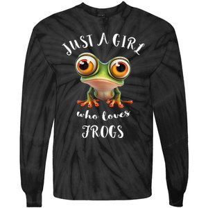 Just A Girl Who Love Rainforest Amphibian Red Eyed Tree Frog Tie-Dye Long Sleeve Shirt