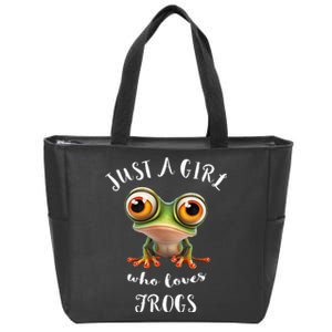 Just A Girl Who Love Rainforest Amphibian Red Eyed Tree Frog Zip Tote Bag