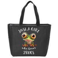 Just A Girl Who Love Rainforest Amphibian Red Eyed Tree Frog Zip Tote Bag