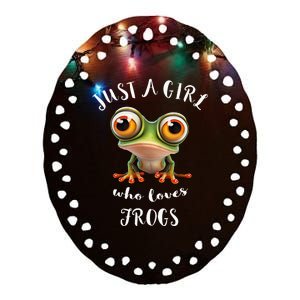 Just A Girl Who Love Rainforest Amphibian Red Eyed Tree Frog Ceramic Oval Ornament