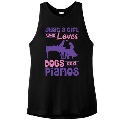 Just A Girl Who Loves Dogs And Pianos For Piano Players Ladies PosiCharge Tri-Blend Wicking Tank