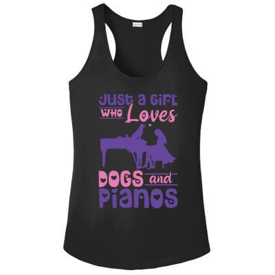 Just A Girl Who Loves Dogs And Pianos For Piano Players Ladies PosiCharge Competitor Racerback Tank