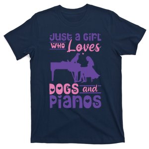 Just A Girl Who Loves Dogs And Pianos For Piano Players T-Shirt