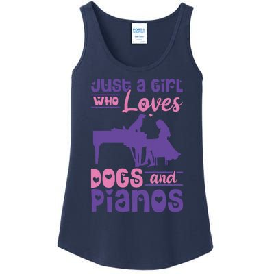 Just A Girl Who Loves Dogs And Pianos For Piano Players Ladies Essential Tank