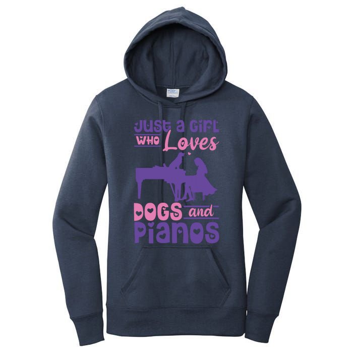 Just A Girl Who Loves Dogs And Pianos For Piano Players Women's Pullover Hoodie