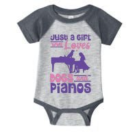 Just A Girl Who Loves Dogs And Pianos For Piano Players Infant Baby Jersey Bodysuit