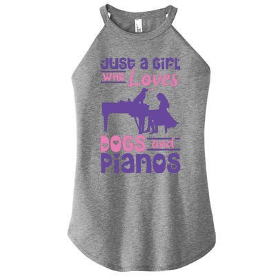 Just A Girl Who Loves Dogs And Pianos For Piano Players Women's Perfect Tri Rocker Tank