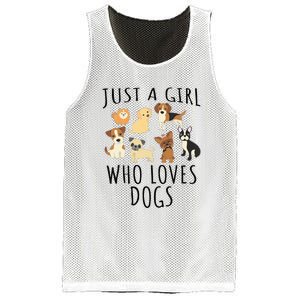 Just A Girl Who Loves Dogs Funny Puppy Mesh Reversible Basketball Jersey Tank