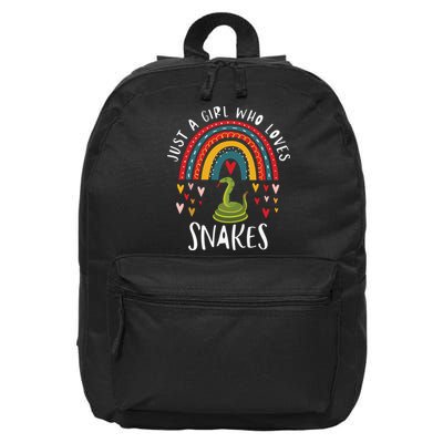 Just A Girl Who Loves Snakes Rainbow Gifts For Snake Lover 16 in Basic Backpack