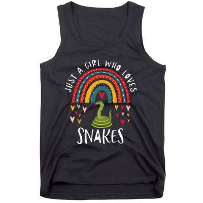 Just A Girl Who Loves Snakes Rainbow Gifts For Snake Lover Tank Top