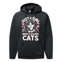 Just A Girl Who Loves Cats Cute Cat Performance Fleece Hoodie