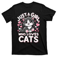 Just A Girl Who Loves Cats Cute Cat T-Shirt