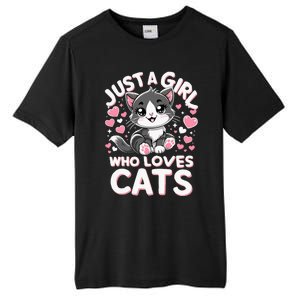 Just A Girl Who Loves Cats Cute Cat Tall Fusion ChromaSoft Performance T-Shirt