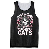 Just A Girl Who Loves Cats Cute Cat Mesh Reversible Basketball Jersey Tank