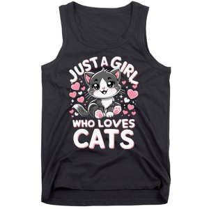 Just A Girl Who Loves Cats Cute Cat Tank Top