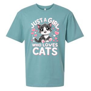 Just A Girl Who Loves Cats Cute Cat Sueded Cloud Jersey T-Shirt