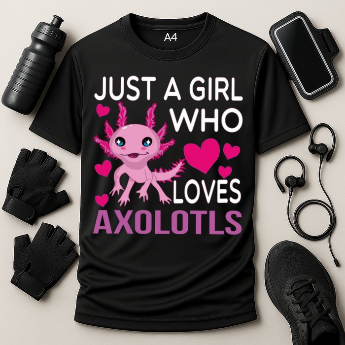 Just A Girl Who Loves Axolotls Cooling Performance Crew T-Shirt