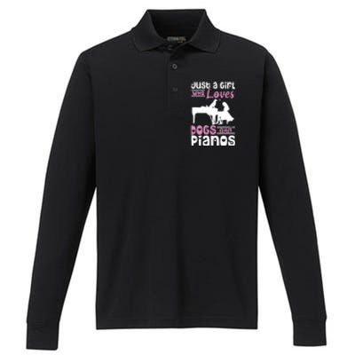 Just A Girl Who Loves Dogs And Pianos For Piano Players Performance Long Sleeve Polo