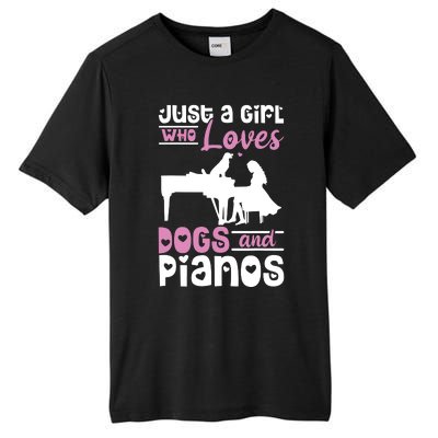 Just A Girl Who Loves Dogs And Pianos For Piano Players Tall Fusion ChromaSoft Performance T-Shirt