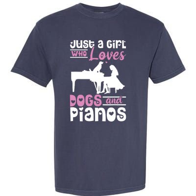 Just A Girl Who Loves Dogs And Pianos For Piano Players Garment-Dyed Heavyweight T-Shirt