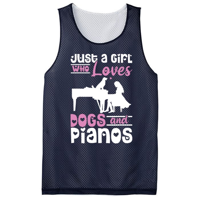 Just A Girl Who Loves Dogs And Pianos For Piano Players Mesh Reversible Basketball Jersey Tank