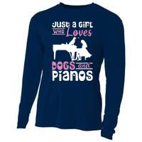 Just A Girl Who Loves Dogs And Pianos For Piano Players Cooling Performance Long Sleeve Crew