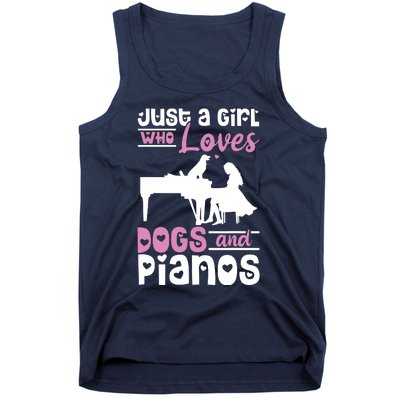 Just A Girl Who Loves Dogs And Pianos For Piano Players Tank Top