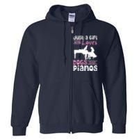 Just A Girl Who Loves Dogs And Pianos For Piano Players Full Zip Hoodie