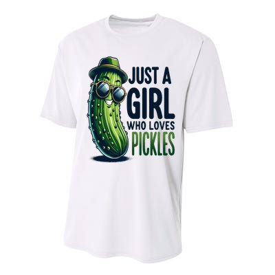 Just A Girl Who Loves Pickles Wo Girl Vegan Performance Sprint T-Shirt