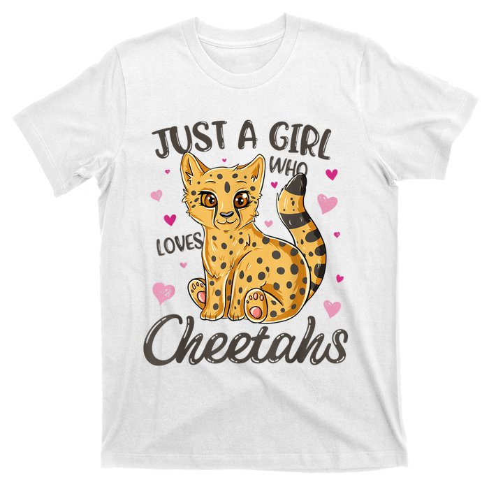 Just A Girl Who Loves Cheetahs Women Cheetah Cat Lover Gift TShirt T-Shirt