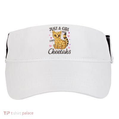 Just A Girl Who Loves Cheetahs Women Cheetah Cat Lover Gift TShirt Adult Drive Performance Visor