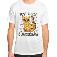 Just A Girl Who Loves Cheetahs Women Cheetah Cat Lover Gift TShirt Adult ChromaSoft Performance T-Shirt