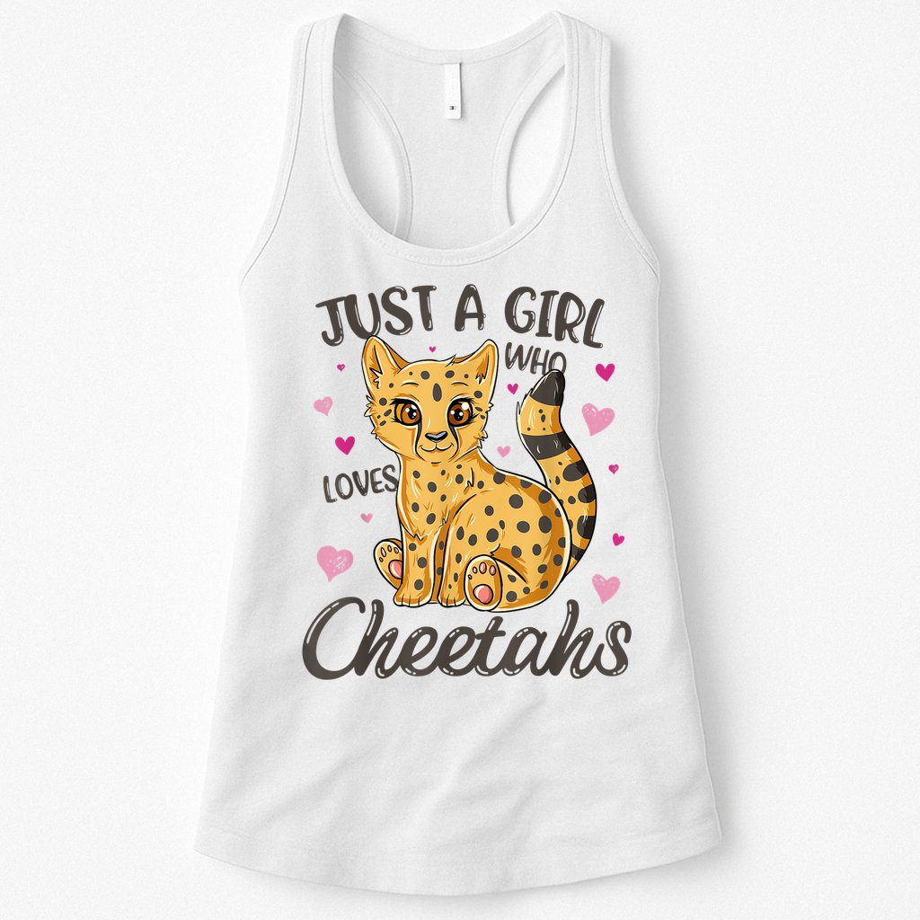 Just A Girl Who Loves Cheetahs Women Cheetah Cat Lover Gift TShirt Womens Tank Top