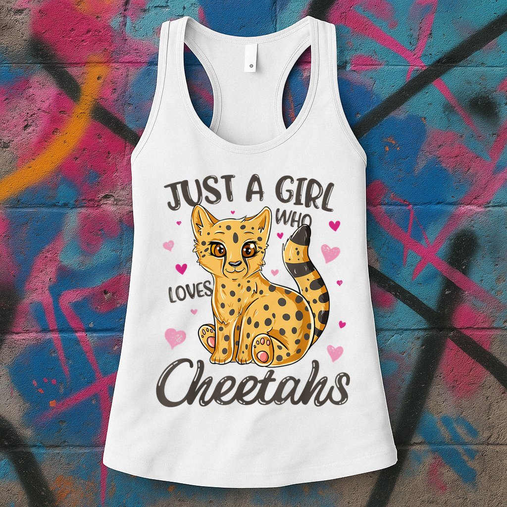 Just A Girl Who Loves Cheetahs Women Cheetah Cat Lover Gift TShirt Womens Tank Top