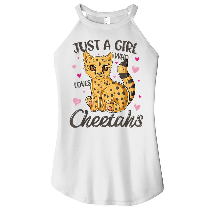 Just A Girl Who Loves Cheetahs Women Cheetah Cat Lover Gift TShirt Women's Perfect Tri Rocker Tank