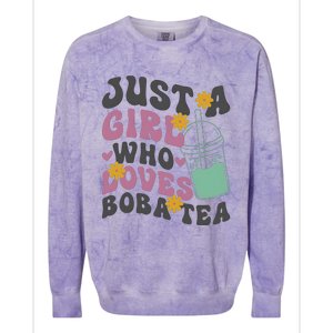 Just A Girl Who Loves Boba Tea Cute Colorblast Crewneck Sweatshirt