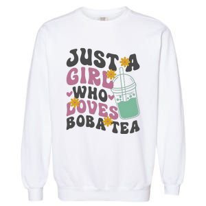 Just A Girl Who Loves Boba Tea Cute Garment-Dyed Sweatshirt