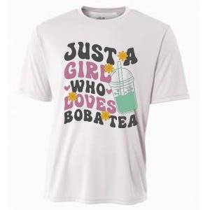 Just A Girl Who Loves Boba Tea Cute Cooling Performance Crew T-Shirt