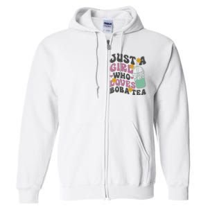 Just A Girl Who Loves Boba Tea Cute Full Zip Hoodie