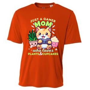 Just A Gamer Mom Who Loves Plants Cupcakes And Gaming Gift Cooling Performance Crew T-Shirt