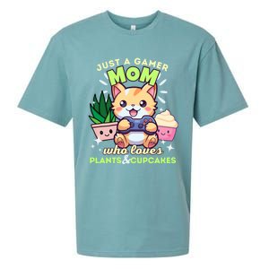 Just A Gamer Mom Who Loves Plants Cupcakes And Gaming Gift Sueded Cloud Jersey T-Shirt