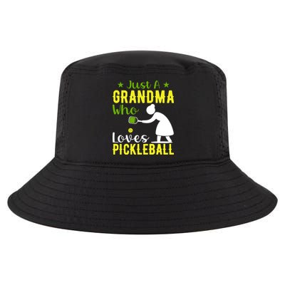 Just A Grandma Who Loves Pickleball Paddle Gift Cool Comfort Performance Bucket Hat