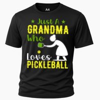 Just A Grandma Who Loves Pickleball Paddle Gift Cooling Performance Crew T-Shirt