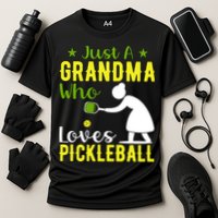 Just A Grandma Who Loves Pickleball Paddle Gift Cooling Performance Crew T-Shirt