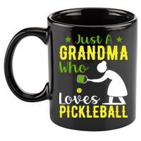 Just A Grandma Who Loves Pickleball Paddle Gift 11oz C Handle Ceramic Mug