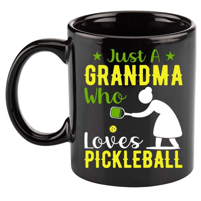 Just A Grandma Who Loves Pickleball Paddle Gift 11oz C Handle Ceramic Mug