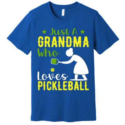 Just A Grandma Who Loves Pickleball Paddle Gift Premium T-Shirt