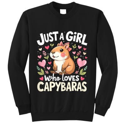 Just A Girl Who Loves Capybara Cute Animal Lover Design Sweatshirt